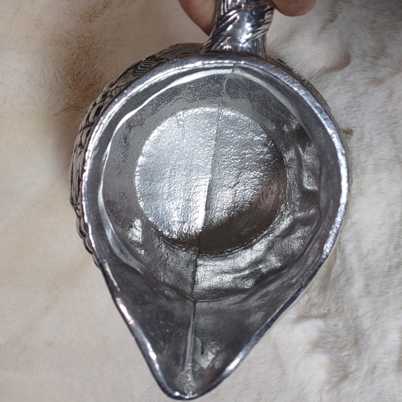 Decorative Silvertone Pitcher - Picture 3 of 10